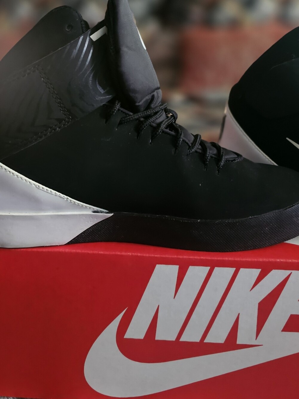 Nike Black, White & Red High-Top Sneakers